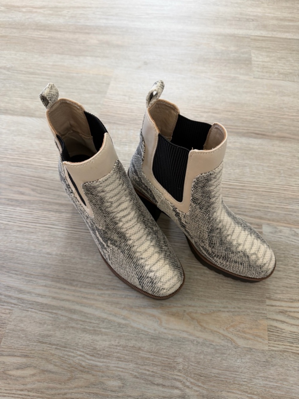 Snakeskin Chelsea Booties